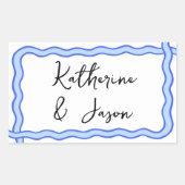 Grillige Golvende Retro Groovy Bedank Cadeau  Rechthoekige Sticker (Voorkant)