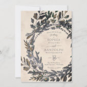 Grillige gotische bloemenkrans staalgrijs goud kaart (Voorkant)