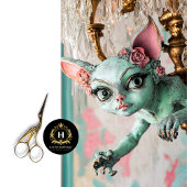 Grillige Gotische Kat Gargoyle Decoupage Tissuepapier