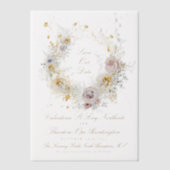 grillige gouden bloemenkrans foto save the date vellum uitnodigingen (Voorkant)