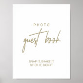 Grillige Gouden Kalligrafie Foto Gastboek Poster (Voorkant)