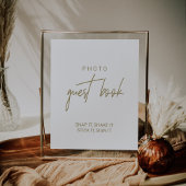 Grillige Gouden Kalligrafie Foto Gastboek Poster