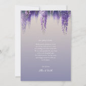 Grillige Gradiënt Paarse Bloem Foto Bruiloft Bedankkaart (Achterkant)