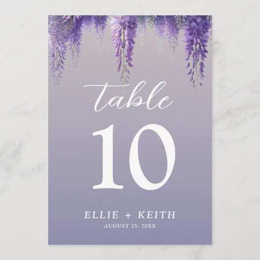 grillige gradiënt Paarse bloementafel nummer (Achterkant)