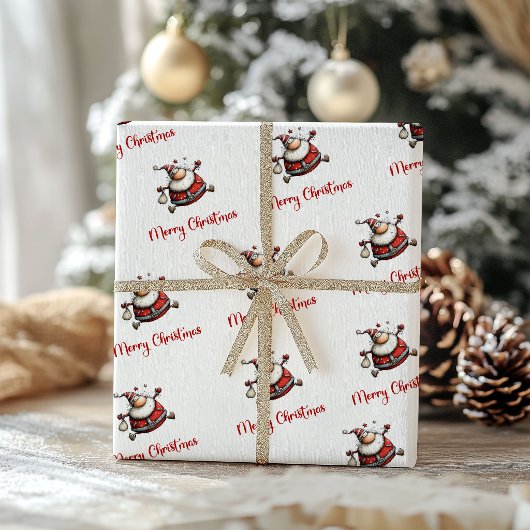 Grillige Grappige Kerstman Humor Inpakpapier