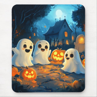 Grillige Griezelige Nacht Schattige Halloween Gees Muismat