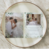 Grillige groenbladeren en goudkleurige vlakke verv bedankkaart