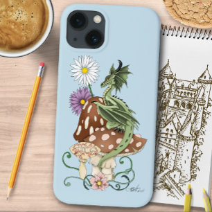 Grillige Groene Fantasie Draak Paddenstoel Bloemen Case-Mate iPhone Case
