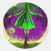 Grillige groene heks Stickers (Voorkant)