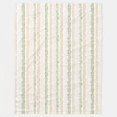 Grillige Groene Perzik Strepen  Fleece Deken (Voorkant)