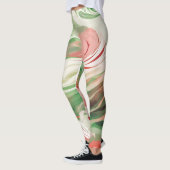 grillige groene rode witte werveling leggings (Links)