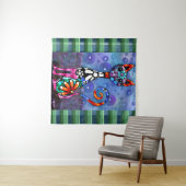 Grillige Grote-Ogen Funky Kitty Kat Abstract Wandkleed (In Situ (horizontaal))