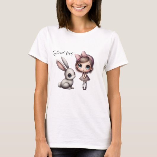 Grillige grote ogen konijn t-shirt (Voorkant)