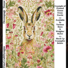 Grillige haas tussen wilde bloemen EX7 decoupage