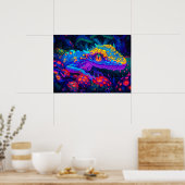 grillige hagedis poster (Keuken)