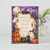 Grillige Halloween-feestuitnodiging Kaart (Staand voorkant)