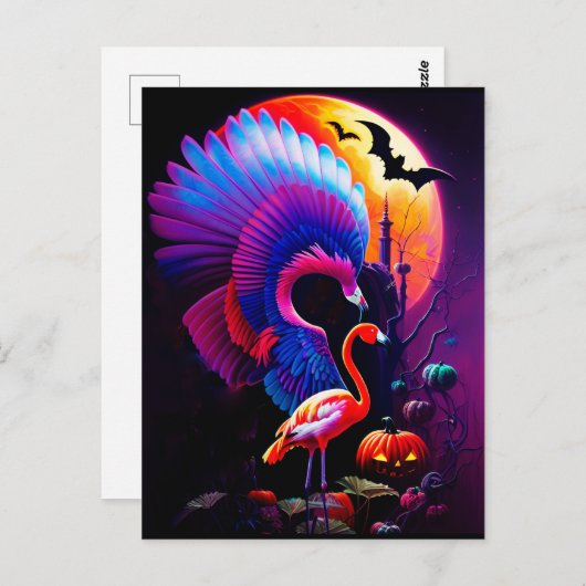 Grillige Halloween Flamingo Horror Briefkaart (Voorkant / Achterkant)