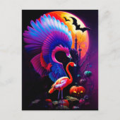 Grillige Halloween Flamingo Horror Briefkaart (Voorkant)