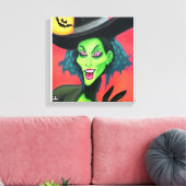 Grillige Halloween Heks Canvas Afdruk (Insitu (Woonkamer))