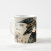 grillige Halloween-heks, gepersonaliseerd Koffiemok (Voorkant links)