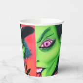 Grillige Halloween Heks Papieren Bekers (Links)
