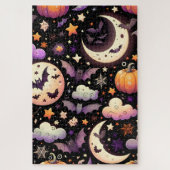 Grillige Halloween Nachtelijke Hemelpatroon Legpuzzel (Verticaal)