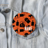 Grillige Halloween-patroon Ronde Button 4,0 Cm (In situ)