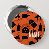 Grillige Halloween-patroon Ronde Button 4,0 Cm (Voorkant /achterkant)