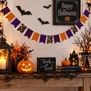 Grillige Halloween-patroon Vlaggetjes