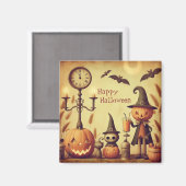 , grillige Halloween pompoenen & vleermuizen Magneet (Voorkant / Achterkant)