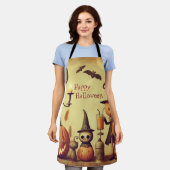 , grillige Halloween pompoenen & vleermuizen Schort (Gedragen)