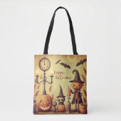 , grillige Halloween pompoenen & vleermuizen Tote Bag (Voorkant)