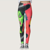 grillige halloweenheks leggings (Voorkant)