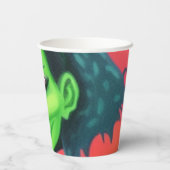 grillige halloweenheks papieren bekers (Achterkant)