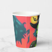 grillige halloweenheks papieren bekers (Rechts)