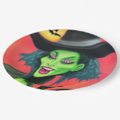 grillige halloweenheks papieren bordje (Gekanteld)