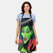 grillige halloweenheks schort (Gedragen)