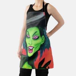 grillige halloweenheks schort