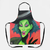 grillige halloweenheks schort (Voorkant)