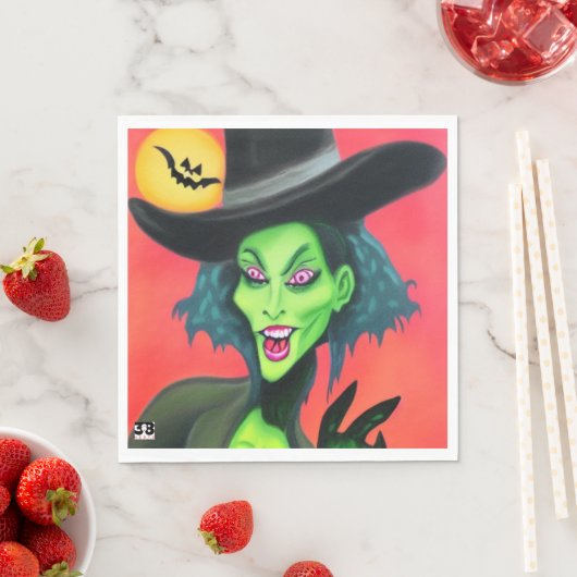 grillige halloweenheks servet (Insitu)