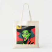 grillige halloweenheks tote bag (Voorkant)