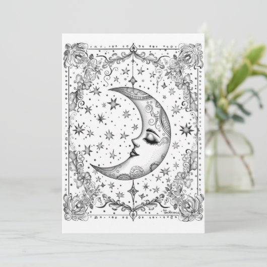 grillige halve maan | Kleur je eigen groet (Staand voorkant)