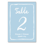 grillige hand getekend eenvoudig lichtblauw wit kaart (Achterkant)