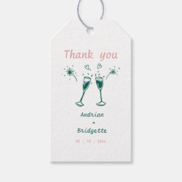 grillige hand getekend krabbelen bruiloft bedankt cadeaulabel