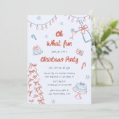 grillige hand getekend op wat een leuk kerstfeest kaart (Staand voorkant)