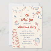 grillige hand getekend op wat een leuk kerstfeest kaart (Voorkant)