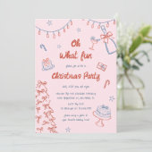 grillige hand getekend op wat een leuk kerstfeest kaart (Staand voorkant)