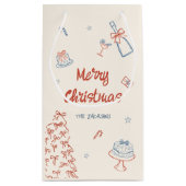 grillige hand getekend op wat een leuk kerstfeest klein cadeauzakje (Achterkant)