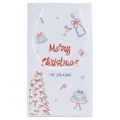 grillige hand getekend op wat een leuk kerstfeest klein cadeauzakje (Achterkant)