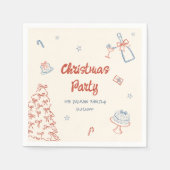 grillige hand getekend op wat een leuk kerstfeest servet (Voorkant)